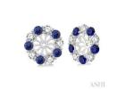 Elegant Sapphire Ear Studs with Diamond Accents 