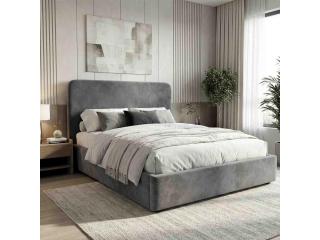 Grey Pluva Double Ottoman Bed With Full-Length Storage Bay
