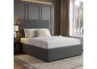 Ribbed Velvet Ottoman Bed With Low Footboard and Gas Lift Storage