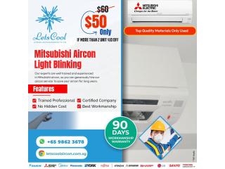 Mitsubishi aircon light blinking