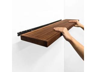 Long Floating Shelves in Mahogany Wood for Modern Home