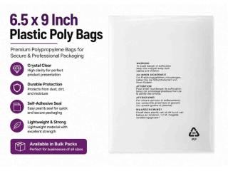 6.5 x 9 Inch Plastic Poly Bags | Premium Polypropylene Bags for Secure Packaging