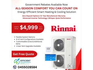 Government Rebates Available – Rinnai Smart Heating & Cooling