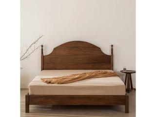 Elegant Walnut Wood Bed Crafted For Modern Bedroom Comfort