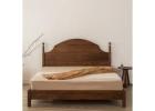 Elegant Walnut Wood Bed Crafted For Modern Bedroom Comfort