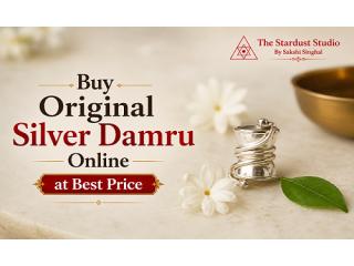Buy Original Silver Damru Online at Best Price | The Stardust Studio