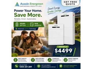 20kWh Solar Battery + 5kW Inverter from $4,499 | Aussie Energreen
