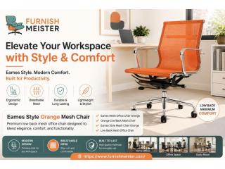 Want to Buy an Eames Style Mesh Chair Orange Online?