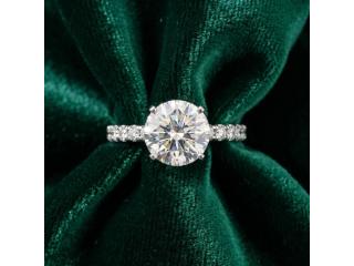 Round Diamond Solitaire Ring with Pavé Band – Limited Time Offer