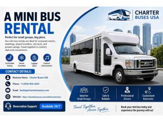 Mini Coach Rental for Tours, Sports and Private Events