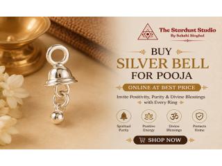 Buy Silver Bell for Pooja Online at Best Price | The Stardust Studio