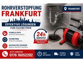 Rohrverstopfung Frankfurt – 24h Hilfe bei jeder Verstopfung