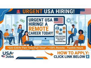 URGENT USA HIRING: Work From Home & Get Paid Weekly ($20 - $30/hr)