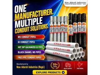 MS and GI and FRLS PVC Conduit Pipe Manufacturer for Bulk Project Supply
