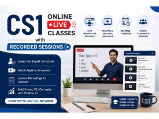 CS1 Online Live Classes with Recorded Sessions