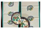 A Table Runner That Does More Than Fill the Centre — Peacock Print Table Runner