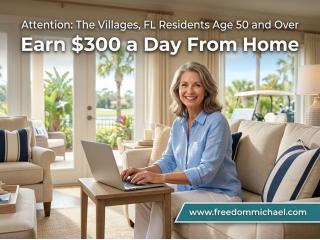 Attention: The Villages, FL Residents Age 50 and Over — Interested in Earning Extra Income Online?