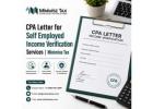 CPA Letter for Self Employed Income Verification Services | Minimise Tax