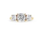 Cushion Cut Three-Stone Diamond Ring | Yellow, White & Rose Gold | Yarra Jewels