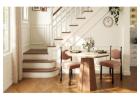 Modern Scalloped Edge Round Dining Table with Sintered Stone Top & Sculptural Pedestal Base 