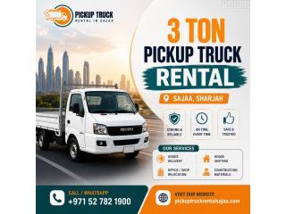 ???? 3 Ton Pickup Truck Rental Sajaa, Sharjah - Call Us Today! +971527821900
