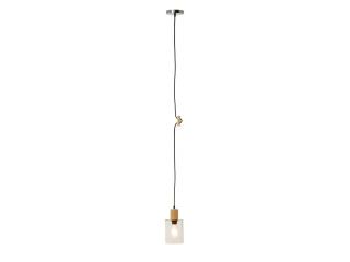 Modern Glass and Wood Pendant Light