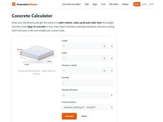 Concrete Slab Calculator: Estimate Volume, Bags & Weight