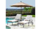 Market Umbrella and Stand for Flexible Outdoor Shade and Seating
