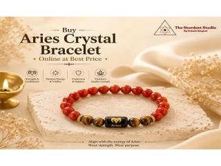 Buy Aries Crystal Bracelet Online | Original Mesh Rashi Bracelet at The Stardust Studio