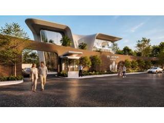 Luxury Lakefront Clubhouse Entrance with Modern Architectural Design