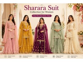 Latest Sharara Suit Collection for Women | Shop Stylish Ethnic Wear | TheSoka
