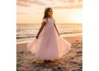 Blush Pink Sienna Dress, Boho Lace Flower Girl Dress for Toddlers