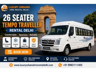 26 Seater Tempo Traveller Rental Delhi - Book Today