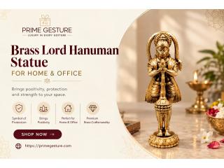 Brass Lord Hanuman Statue for Home & Office