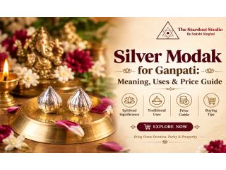Buy Pure Silver Modak Online at Best Price | The Stardust Studio