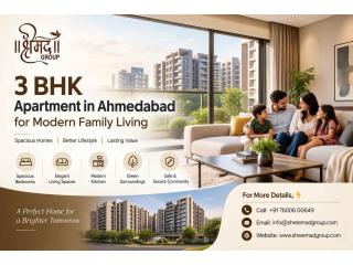 3 BHK Apartment in Ahmedabad for Modern Family Living | Shreemad Group