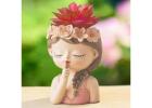 Resin Doll Pot for Table Decor – Cute Decorative Planter