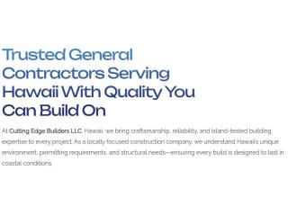 General Contractor in Hawaii for Home Renovation Projects