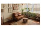 Caramel Faux Leather Sleeper Chair with 4-in-1 Convertible Sofa Bed Design