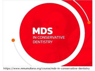 Mds in conservative dentistry and endodontics