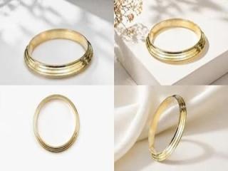 Pure Brass Punjabi Kada for Men | Bold Edge Designer Kada with Gold Finish | Punjabi Swagg