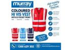 Coloured Hi Vis Vest with ID Pocket Front - www.murrayuniforms.com.au
