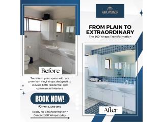 Modern Bathroom Makeover Without Replacement | Premium Vinyl Wraps Dubai