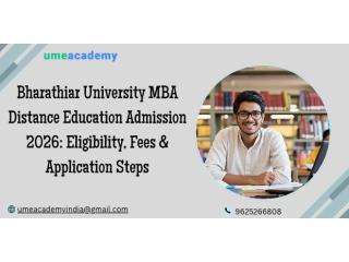 Bharathiar University MBA Distance Education Admission 2026: Eligibility, Fees