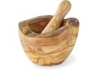 Buy Large 6 Inch Olive Wood Mortar and Pestle Online USA | Handmade Rustic Grinder