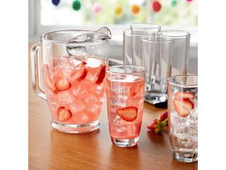 7-Piece Glass Pitcher and Drinkware Tumbler Set