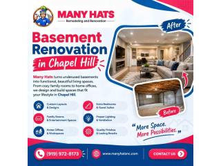 Basement renovation in Chapel Hill | Manyhats