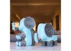 Blue Tribal Elephants – Artistic Charm for Modern Interiors