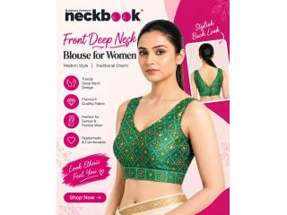 Front Deep Neck Blouse for Women | Trendy Ethnic Wear
