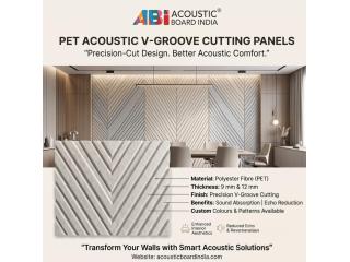 PET Acoustic V-Groove Panels | Acoustic Board India®